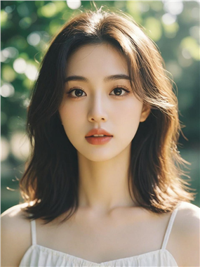 清纯白皙少女人物肖像摄影图片